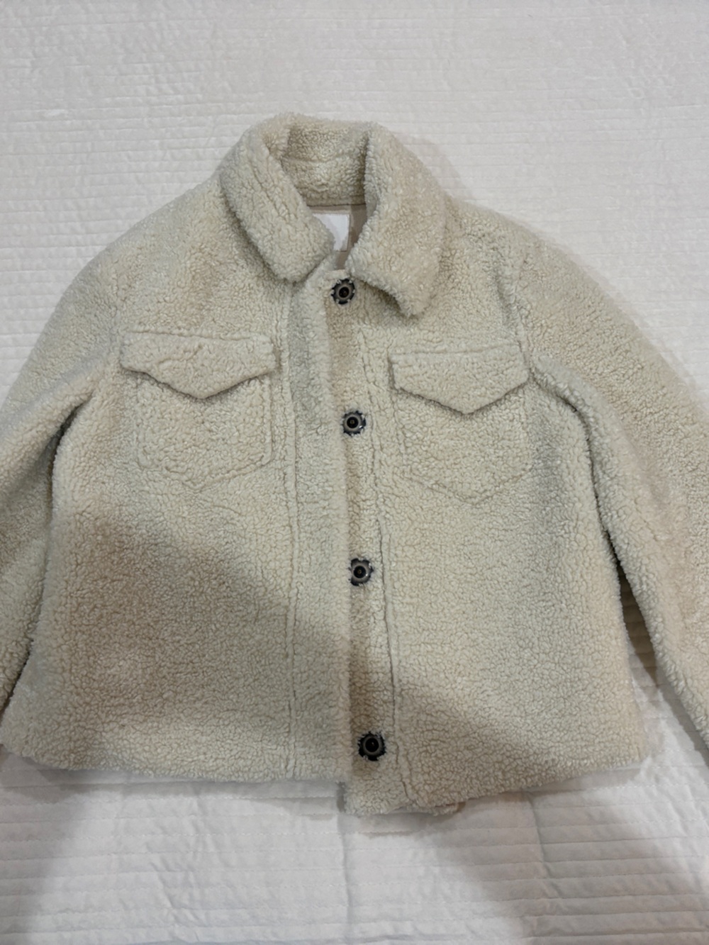 GB Girls 14/16 Cream Sherpa Button-Up Jacket